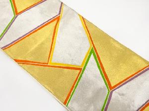 アンティーク　変わり石畳模様織出し袋帯（着用可）